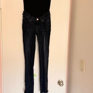 Seraphine Dark Blue Skinny Jeans with zip detail